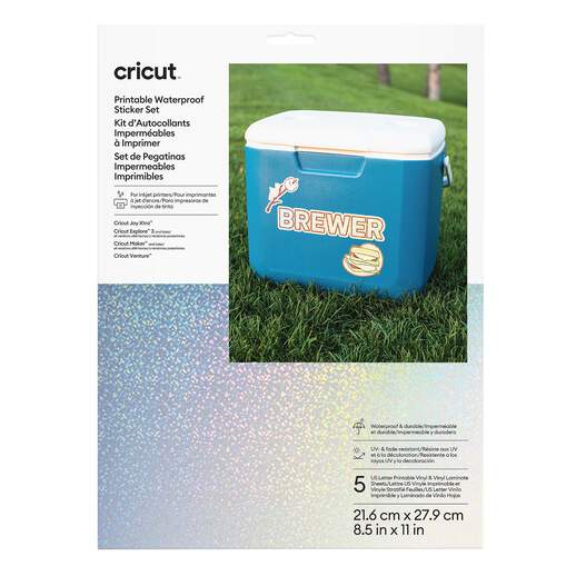 Printable Waterproof Holographic Sticker Set - US Letter (5 ct)