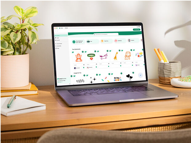 Laptop computer open with Cricut Design Space pulled up on the screen