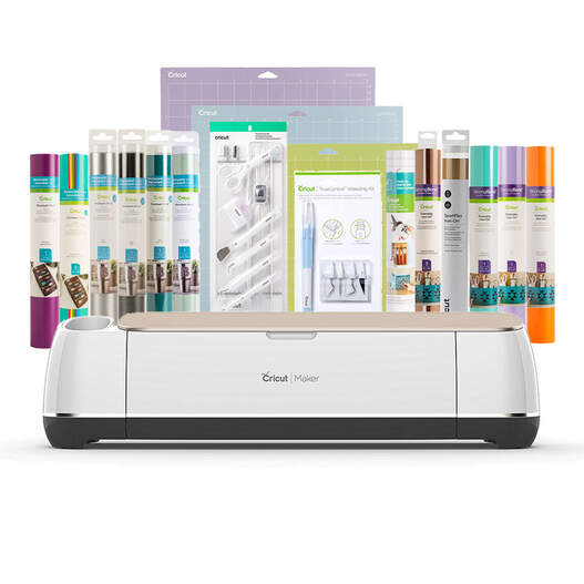 Certified Refurbished Cricut Maker&reg; + Essentials Bundle, Champagne