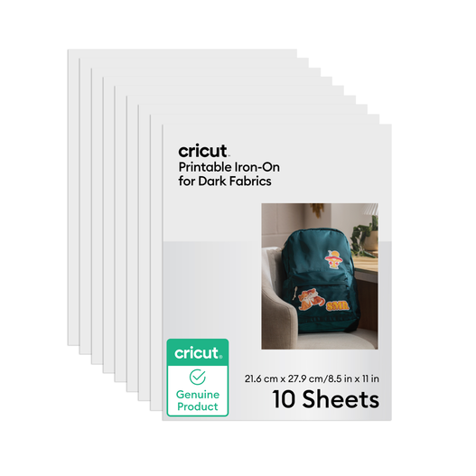 Cricut&reg; Printable Iron-On For Dark Fabrics - 8.5 in x 11 in (10 ct)