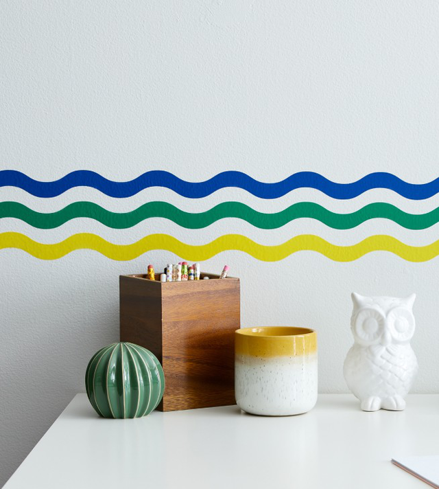 removable vinyl wall waves decal