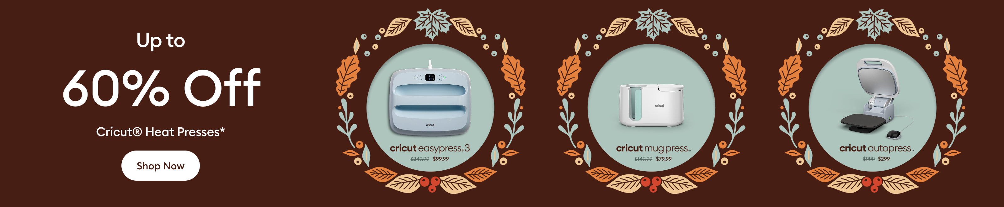 Save up to 60% on a Cricut heat press.